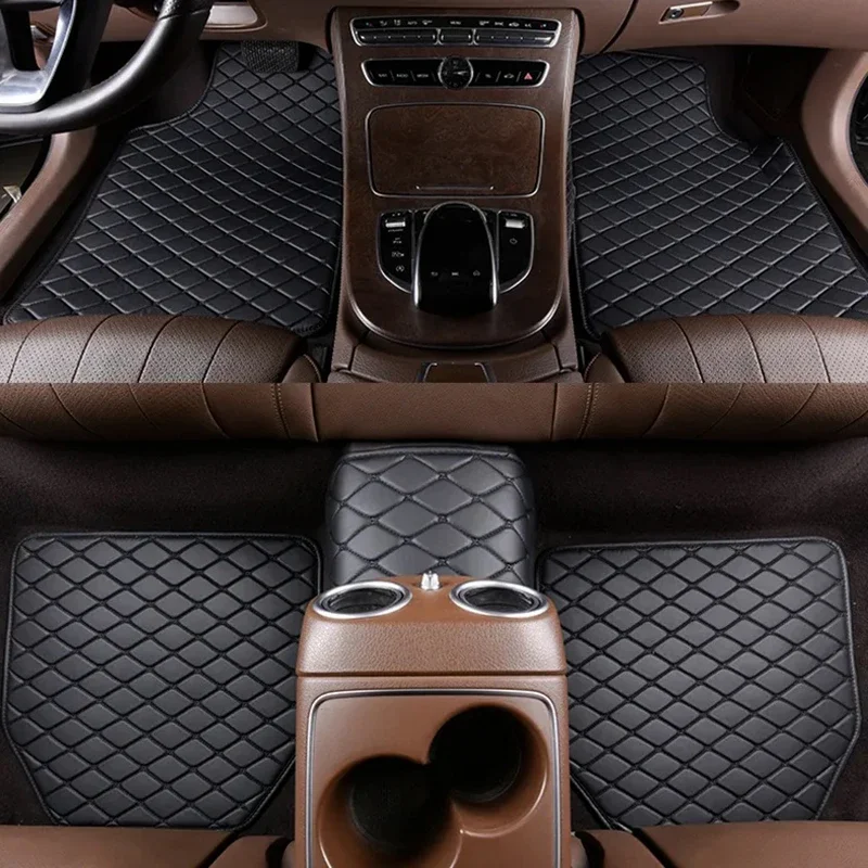 Car Accessories Essentials - Car Floor Mats 5Pcs PU Leather