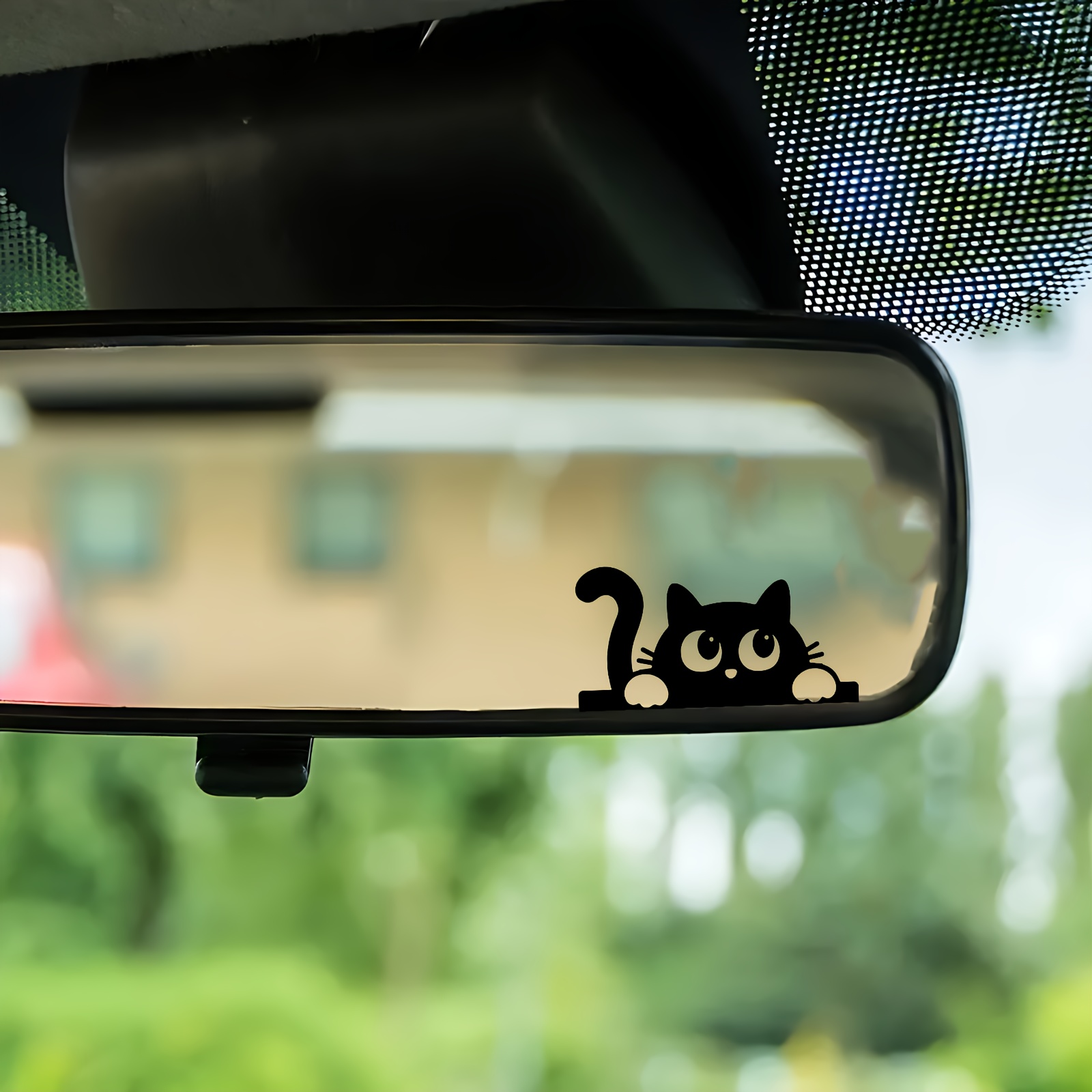 Car Accessories Xmas Gifts - Cute Cat Car Rearview Mirror Sticker