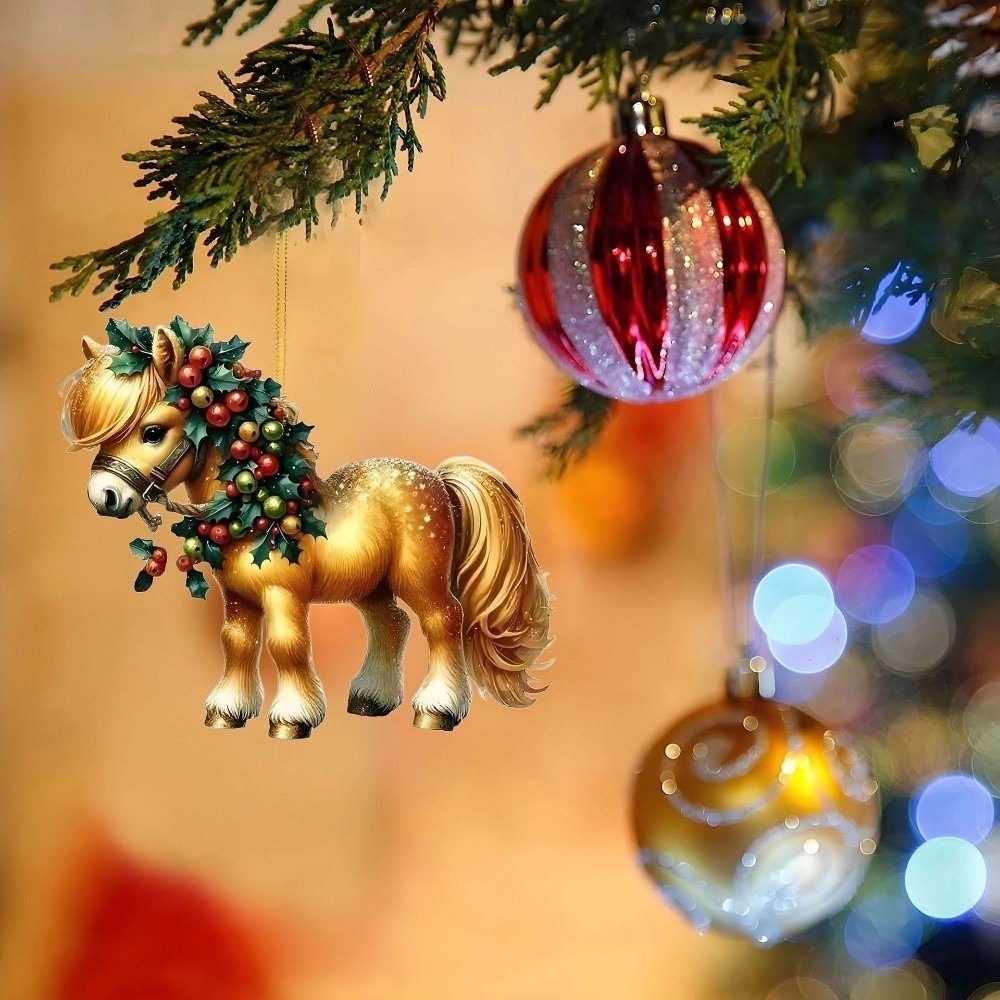 Car Accessories Xmas Gifts - 2D Flat Christmas Hanging Pendant DIY