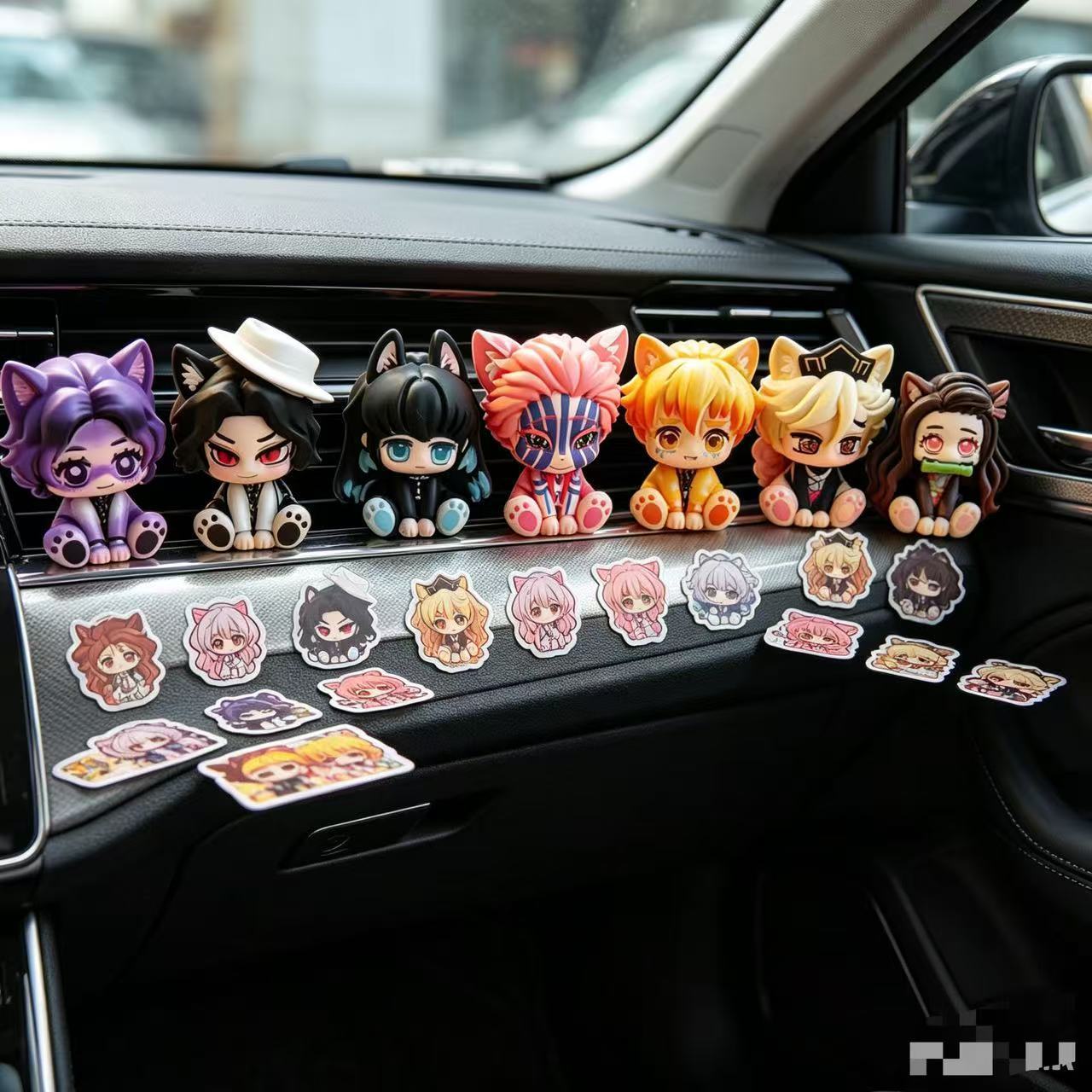 Car Accessories Papar - Demon Slayer Cute Chibi Figurine Car