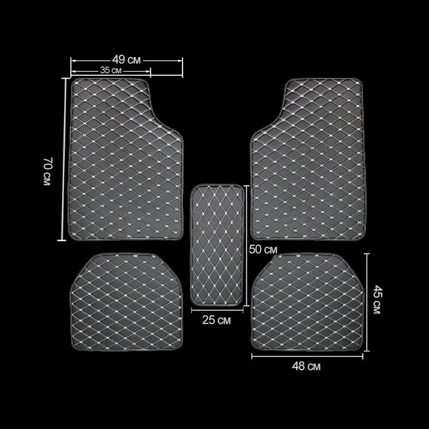 Car Floor Mats 5Pcs PU Leather - Car Accessories Essentials ulasan dan harga