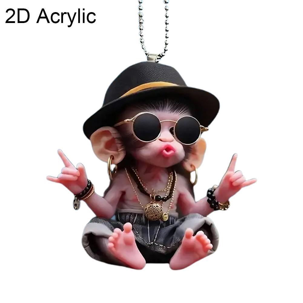 Monkey Keychain Creative Carto - Car Accessories Xmas Gifts ulasan dan harga