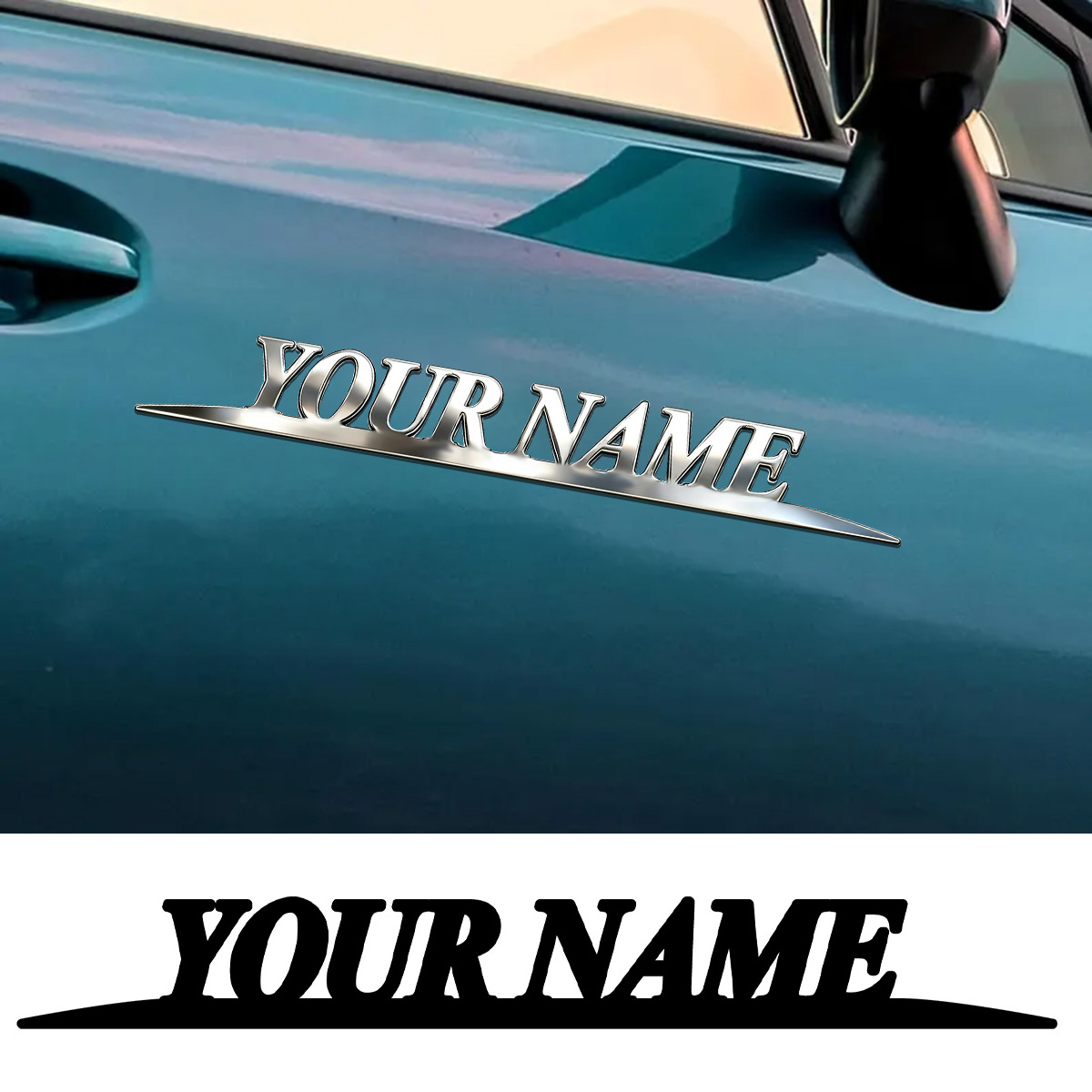 Metal Trendy YOUR NAME Sticker - Car Accessories Gifts ulasan dan harga
