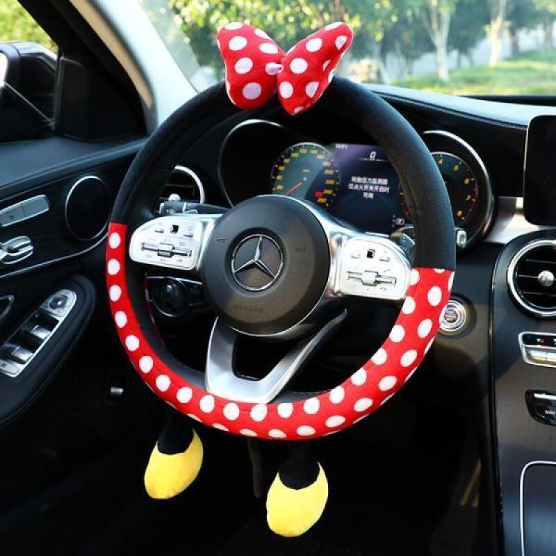 Cute Disney Plush Steering Whe - Car Accessories For Winter ulasan dan harga