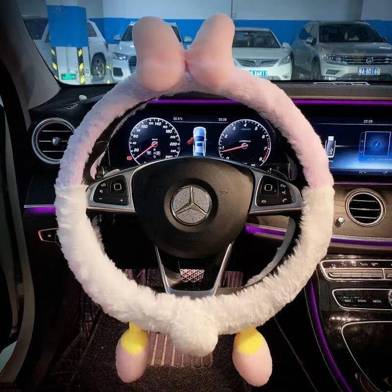 Cute Disney Plush Steering Whe - Car Accessories For Winter ulasan dan harga