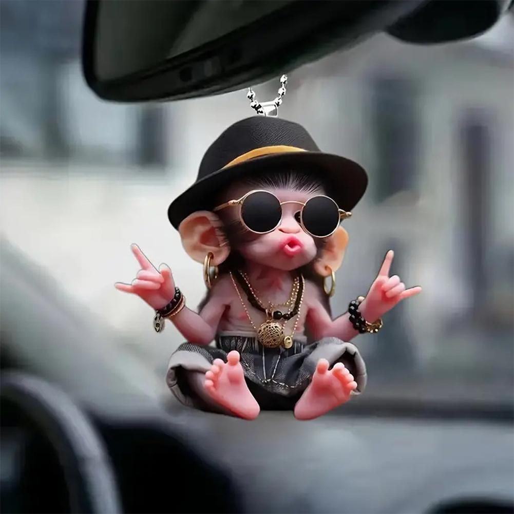 Monkey Keychain Creative Carto - Car Accessories Xmas Gifts ulasan dan harga