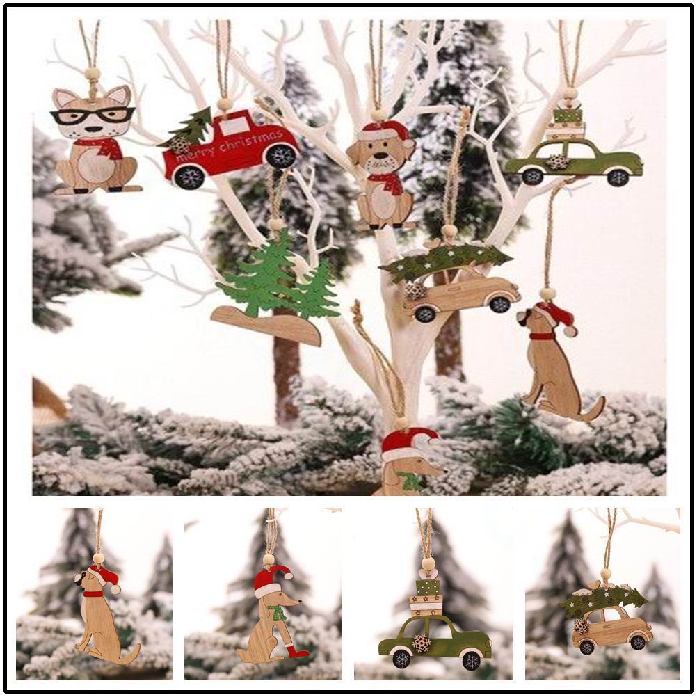 8 PCS christmas pendant  woode - Car Accessories Xmas Gifts ulasan dan harga